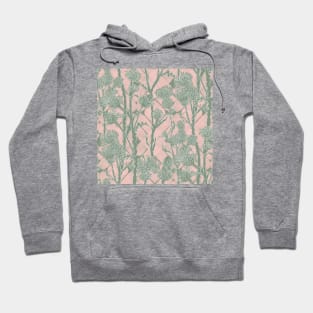 Blush and Sage Green Thistle Flowers Hoodie